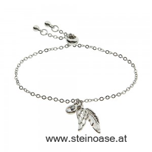 Armband mit Engelsfeder - silber